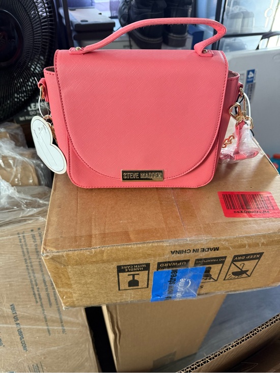 Steve Madden Handbags - Steve Madden Coral Pink Top-Handle Satchel with Gold Hardware